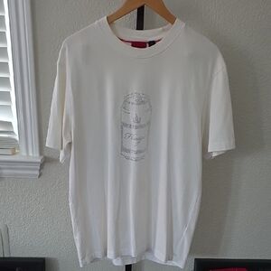 HUGO White Graphic Tee with Can Design